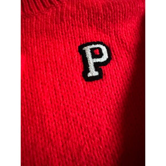 VS PINK coral knit Boyfriend chunky pullover sweater w/Logos Oversized small - Picture 3 of 10